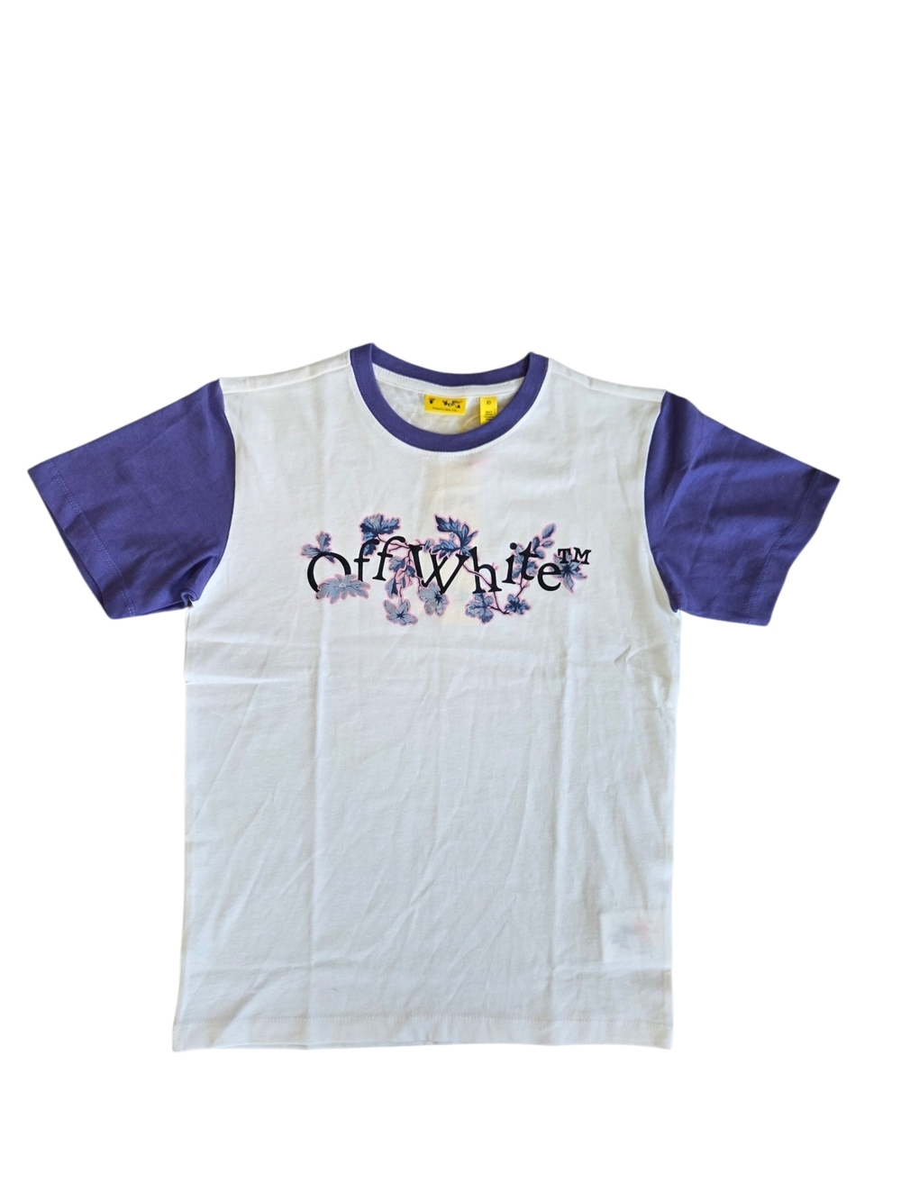 Off-White NWT Kids Bookish Flower Logo Colour Block Basic Fit Tee 10